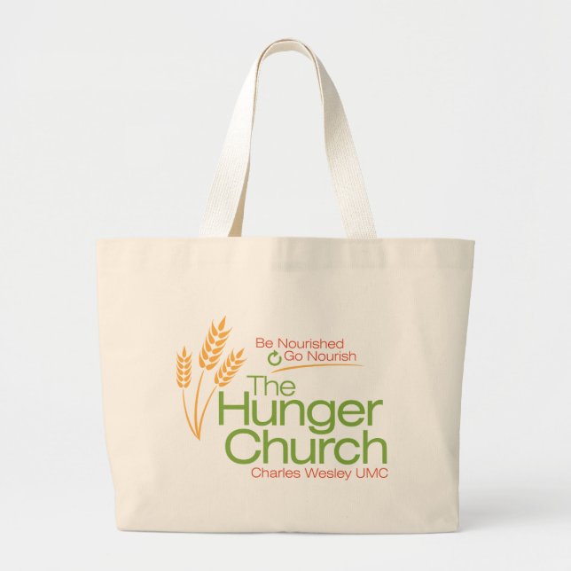 Bolsa Tote Grande A sacola da igreja da fome (Frente)