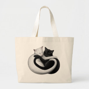 Bolsa Tote Grande A sacola dos gatos do amor