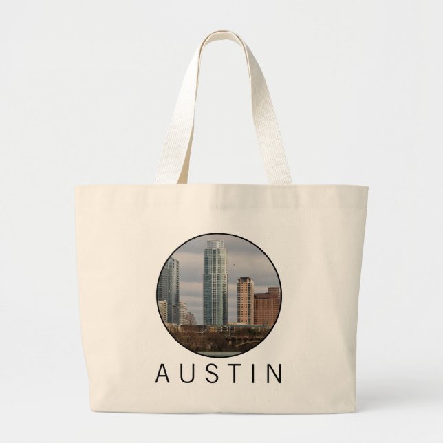 Bolsa Tote Grande A sua fotografia personalizada da cidade (Frente)