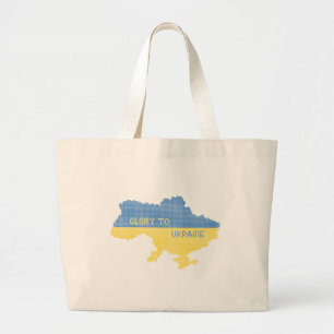 Bolsa Tote Grande A tricotar o texto do mapa do Estado ucraniano Glo