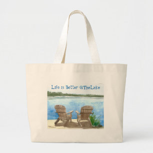 Bolsa Tote Grande A vida é melhor no lago