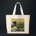 Bolsa Tote Grande Abaixo da onda de Kanagawa<br><div class="desc">Clássico impressão de bloco de madeira de arte japonesa "Baixo da Onda de Kangawa",  por Hokusai,  1830.</div>
