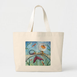 Bolsa Tote Grande Abaixo pela Pond Mermaid Art