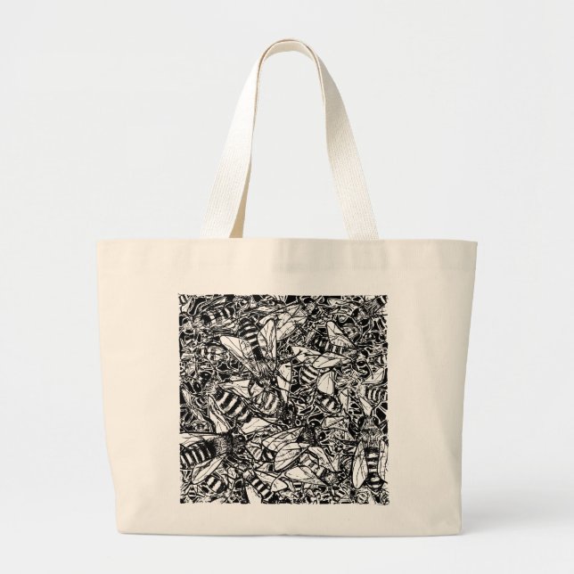 Bolsa Tote Grande Abejas Atareadas (Frente)
