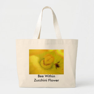 Bolsa Tote Grande Abelhas Dentro Da Flor Da Abobrinha