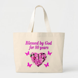 BOLSA TOTE GRANDE ABERTO POR DEUS POR 80 ANOS DE DESIGN FLORAL