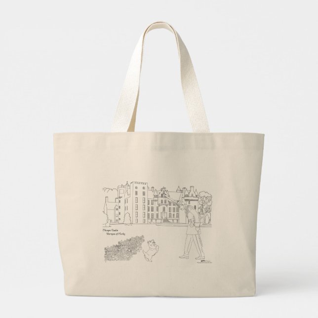 Bolsa Tote Grande Aboyne Castle Archer e Scottie Dog Tote Bag (Verso)