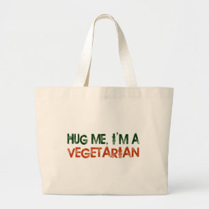 Bolsa Tote Grande Abrace-me que eu sou um vegetariano