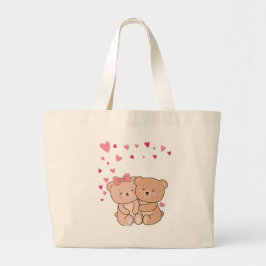 Bolsa Tote Grande Abraços-Urso - Dias de os namorados-Casal-Animais 