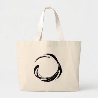 Bolsa Tote Grande Abstract Swirl Circle Design – curved ring artwork