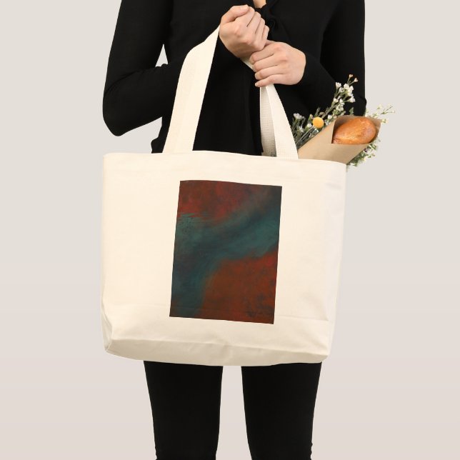 Bolsa Tote Grande Abstrato 1: Vermelho e azul (Frente (produto))