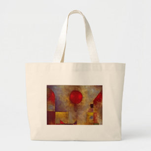 Bolsa Tote Grande Abstrato Colorida do Balão Vermelho de Paul Klee
