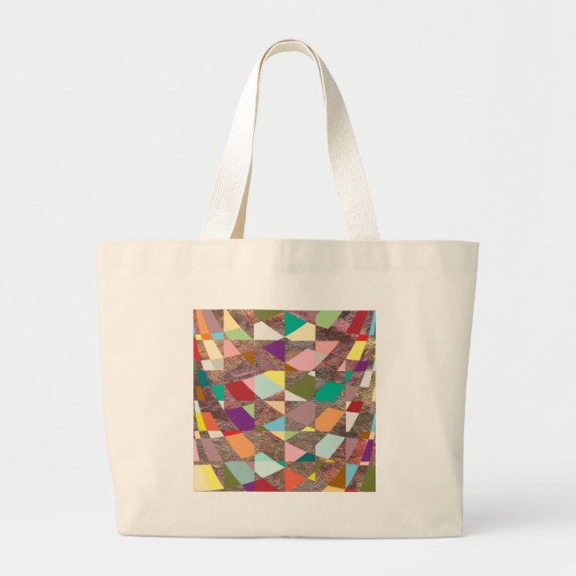 Bolsa Tote Grande Abstrato Cores Brilhante (Frente)