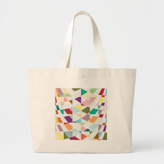 Bolsa Tote Grande Abstrato - Cores - Damasco (Frente)