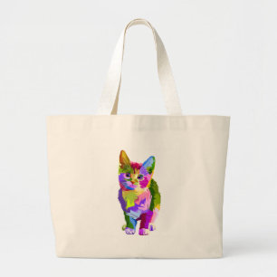Bolsa Tote Grande Abstrato Kitten - Personalize o seu