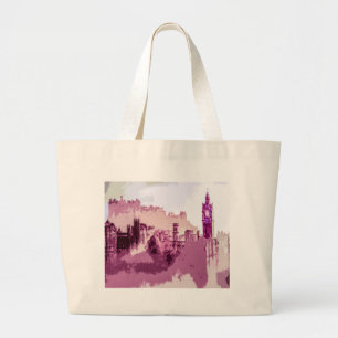 Bolsa Tote Grande Abstrato Pintura de Edimburgo Capital da Escócia