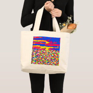 Bolsa Tote Grande Abstrato: Saco de Tote de pintura com óleo de tran