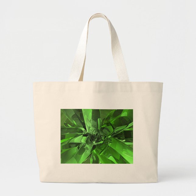 Bolsa Tote Grande Abstrato verde (Frente)