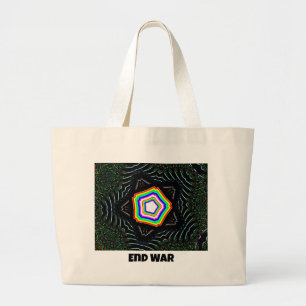 Bolsa Tote Grande Acabar com a Guerra (você pode mudar as palavras)
