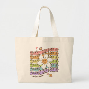 Bolsa Tote Grande Acampamento de Verão de Folha de Sono Personalizad