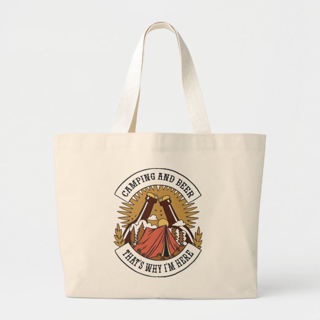 Bolsa Tote Grande Acampamento e Cerveja (Frente)