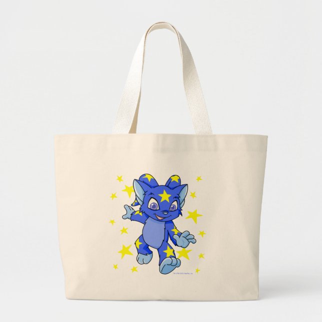 Bolsa Tote Grande Acara estrelado Excited com explosão da estrela (Frente)