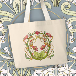 Bolsa Tote Grande Acento de Lar Art Nouveau Romântico