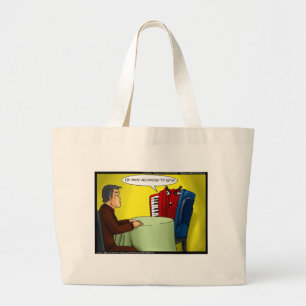 Bolsa Tote Grande Acordeão Para Quem Camisetas e Cartões Divertidos
