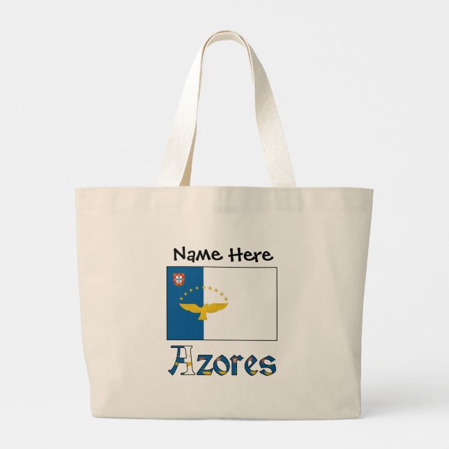 Bolsa Tote Grande Açores e Bandeira Azeense Personalizados (Verso)