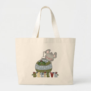 Bolsa Tote Grande Acreditem no Natal do Ornamento do Rato de Cinzas