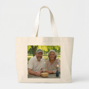 Bolsa Tote Grande Adicionar Foto Aposentada Personalizar