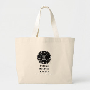 Bolsa Tote Grande Adicionar logotipo Slogan e nome da empresa Marca 