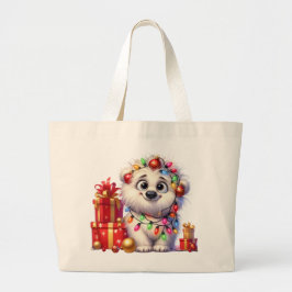 Bolsa Tote Grande Adorável Bolinho de Natal Grande