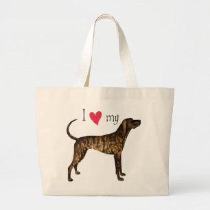 Bolsa Tote Grande Adoro o meu cão-de-sorte