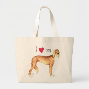 Bolsa Tote Grande Adoro o meu Saluki