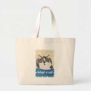 Bolsa Tote Grande Adotar Bolsas de canvas de promoção de gatos