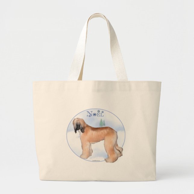Bolsa Tote Grande Afghan Hound Noel (Frente)