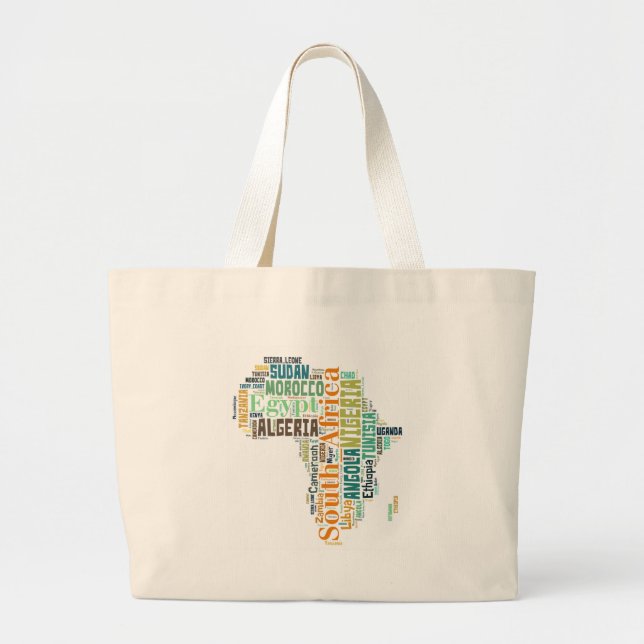 Bolsa Tote Grande África - Arte Word (Frente)