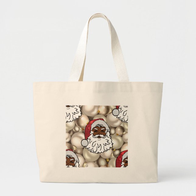 Bolsa Tote Grande afro santa claus (Frente)