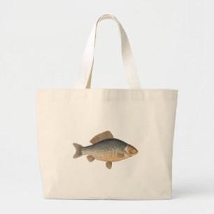 Bolsa Tote Grande Água fresca de pintura de peixes-carpa