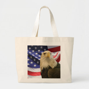 Bolsa Tote Grande Águia e Bandeira Americanas