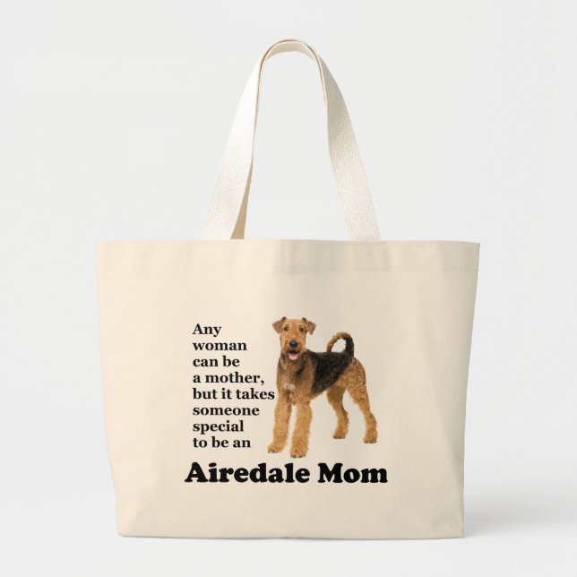 Bolsa Tote Grande Airedale Mãe Tote Bag (Frente)