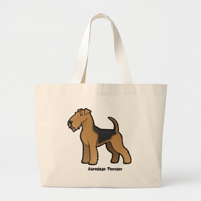 Bolsa Tote Grande airedale terrier (Frente)