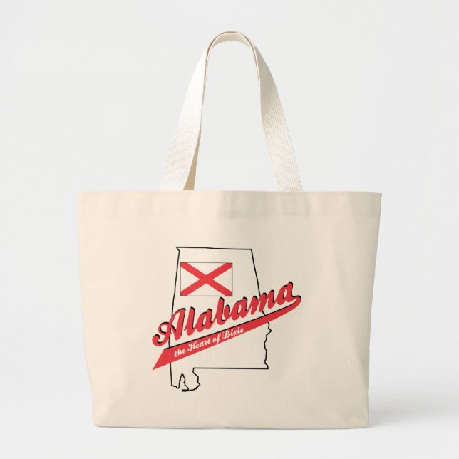 Bolsa Tote Grande Alabama - O Coração de Dixie (Frente)