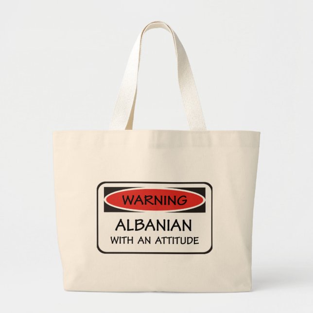 Bolsa Tote Grande Albanês da atitude (Frente)