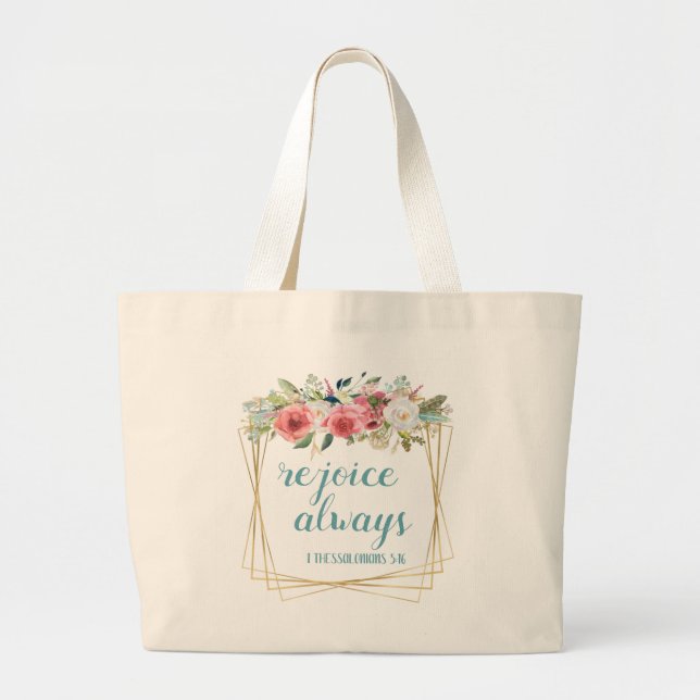 Bolsa Tote Grande Alegrai-vos Sempre (Frente)