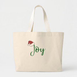 Bolsa Tote Grande Alegria em verde com Santa Hat