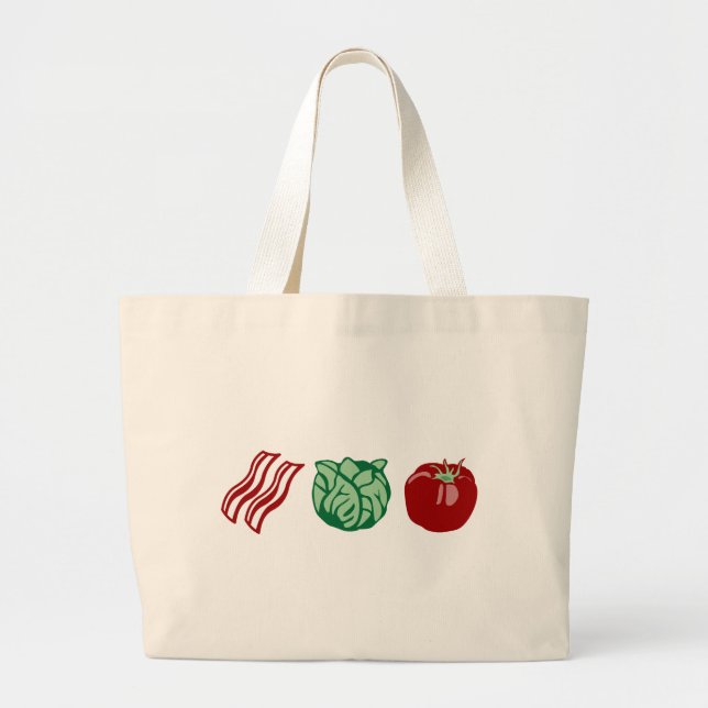 Bolsa Tote Grande Alface do bacon & tomate - o BLT! (Frente)