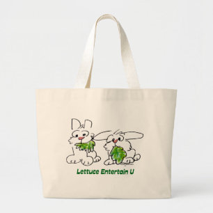 Bolsa Tote Grande Alface Entertain U Cartoon Rabbits