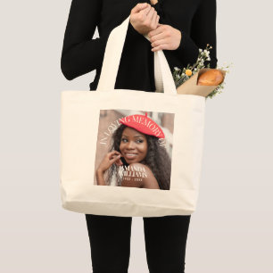 Bolsa Tote Grande Algodão Memorial Personalizado com Foto e Texto